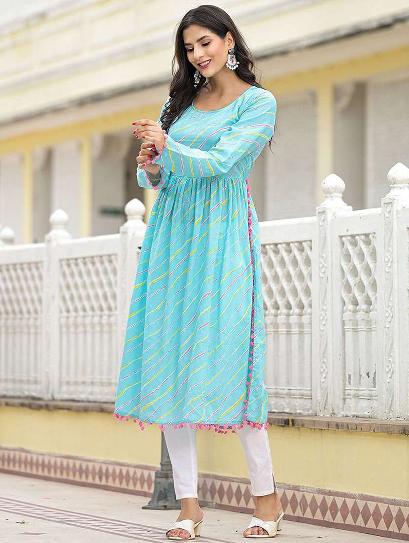women printed long sleeves anarkali kurta - 22603046 -  Standard Image - 3
