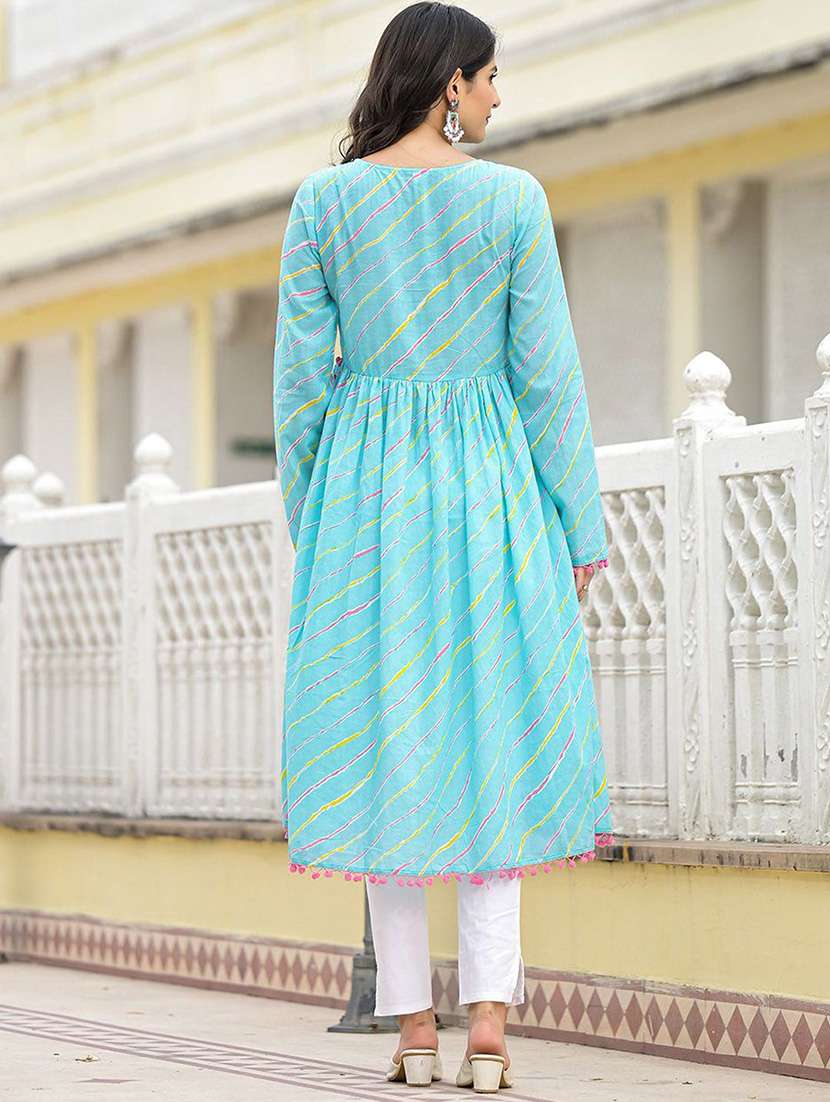 women printed long sleeves anarkali kurta - 22603046 -  Standard Image - 5