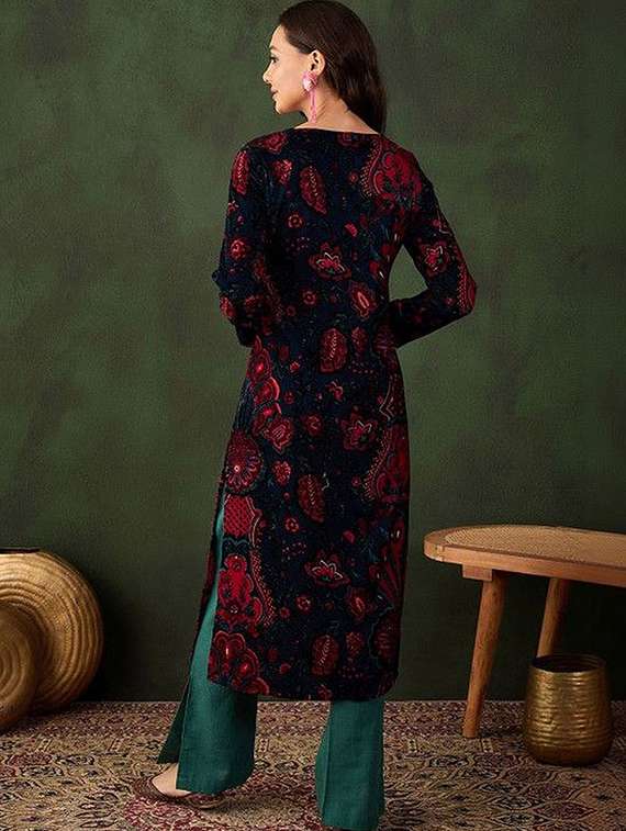 Women Printed Long Sleeves Fusion Set - 22603570 -  Standard Image - 3
