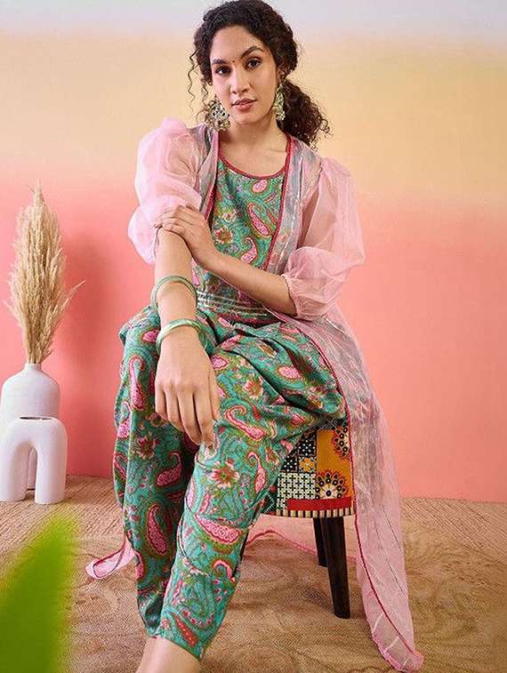 Women Printed Sleeveless Fusion Set - 22603573 -  Standard Image - 3