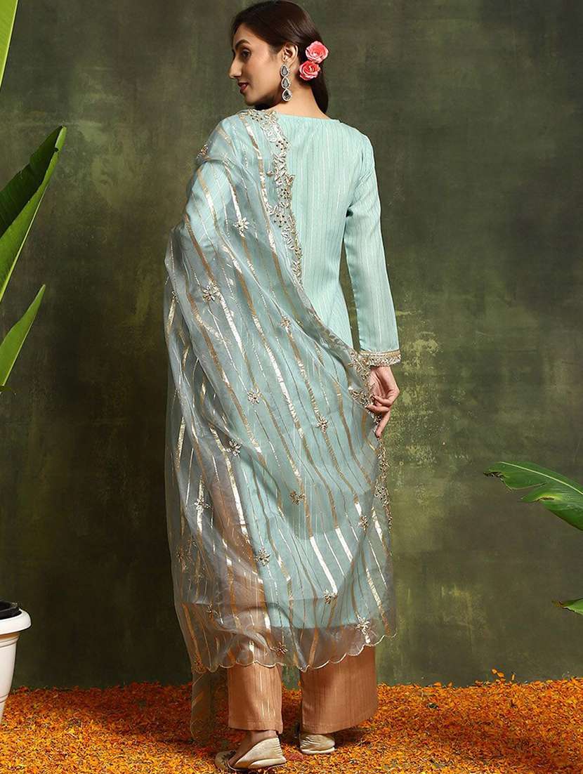 women printed long sleeves kurta pant set with dupatta - 22603618 -  Standard Image - 3