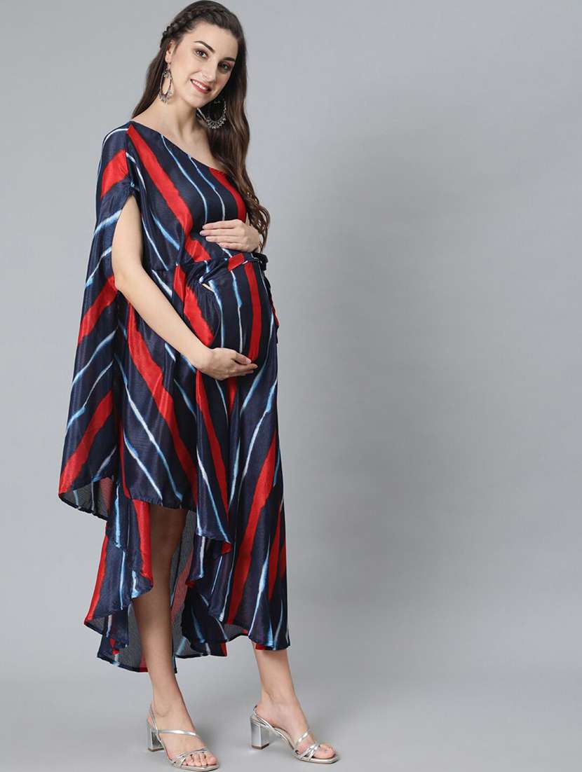 Women Printed One Shoulder Maternity Dress - 22603662 -  Standard Image - 3