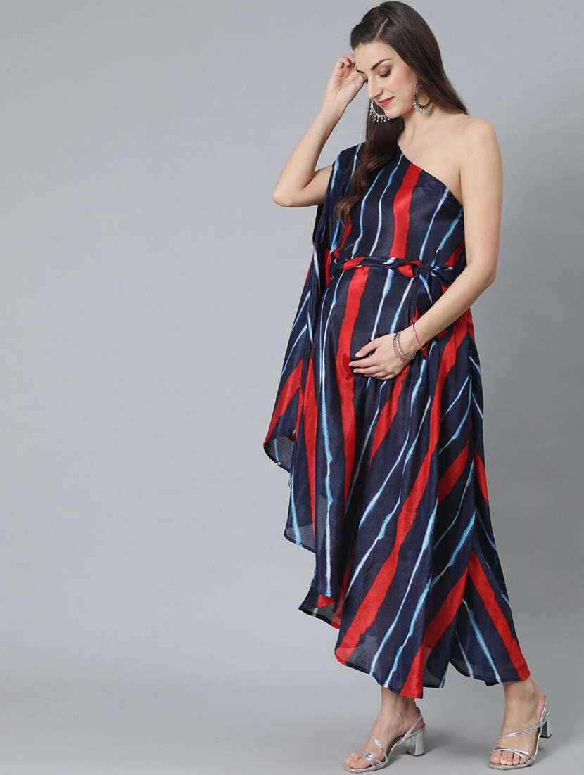 Women Printed One Shoulder Maternity Dress - 22603662 -  Standard Image - 5
