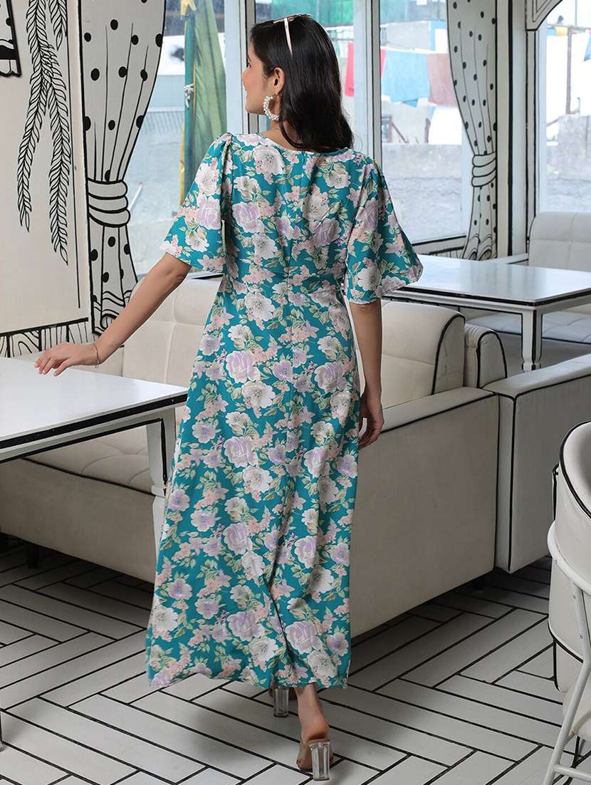women printed short sleeves a-line dress - 22603669 -  Standard Image - 3