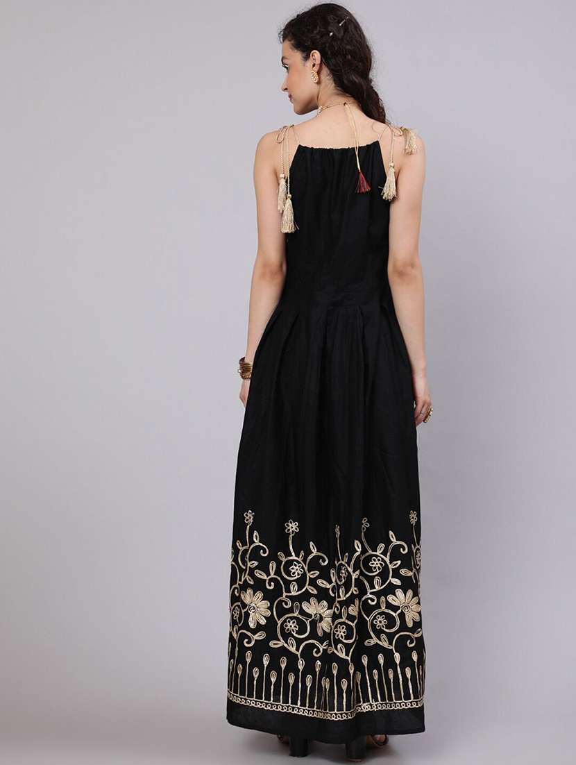 Women Embroidered Halter Neck Fit And Flare Dress - 22603698 -  Standard Image - 3