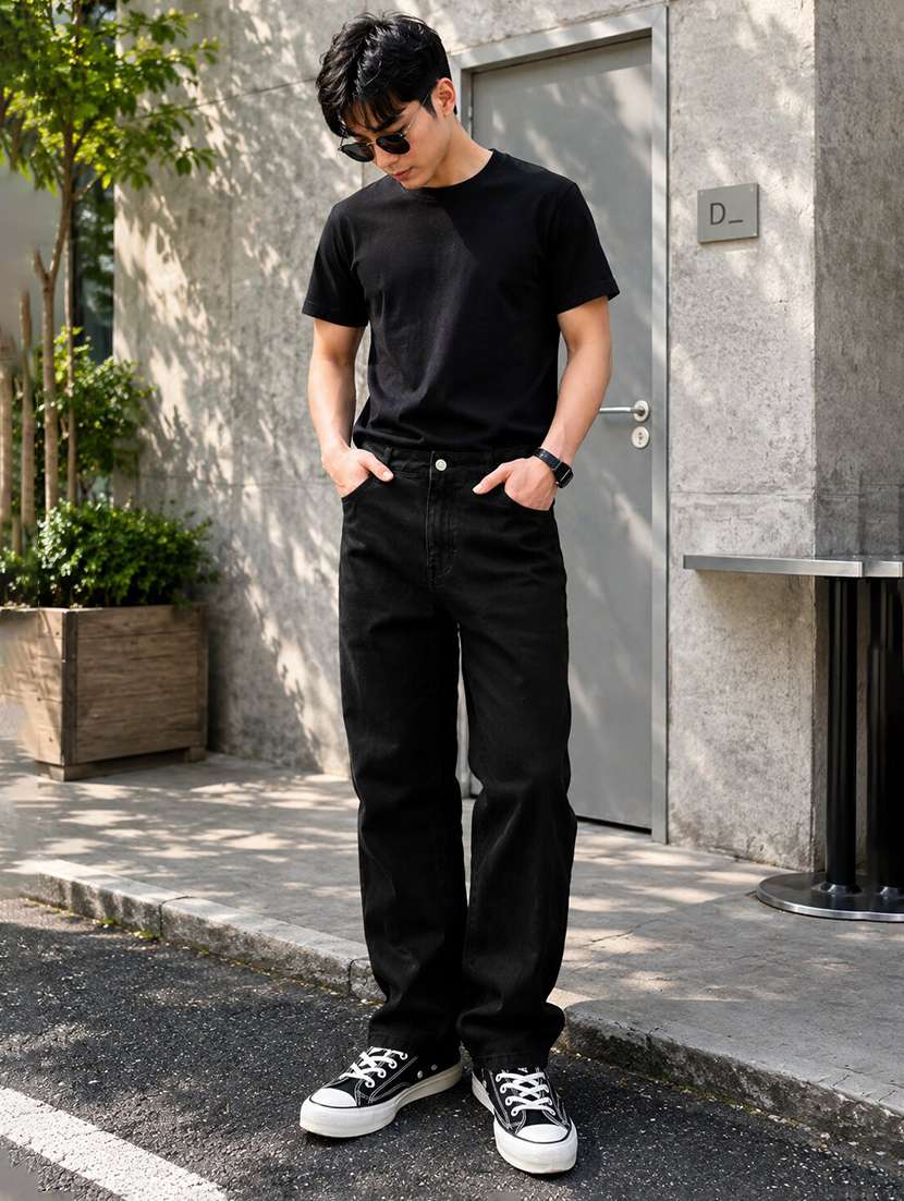Men Solid Mid Rise Straight Jeans - 22603854 -  Standard Image - 5