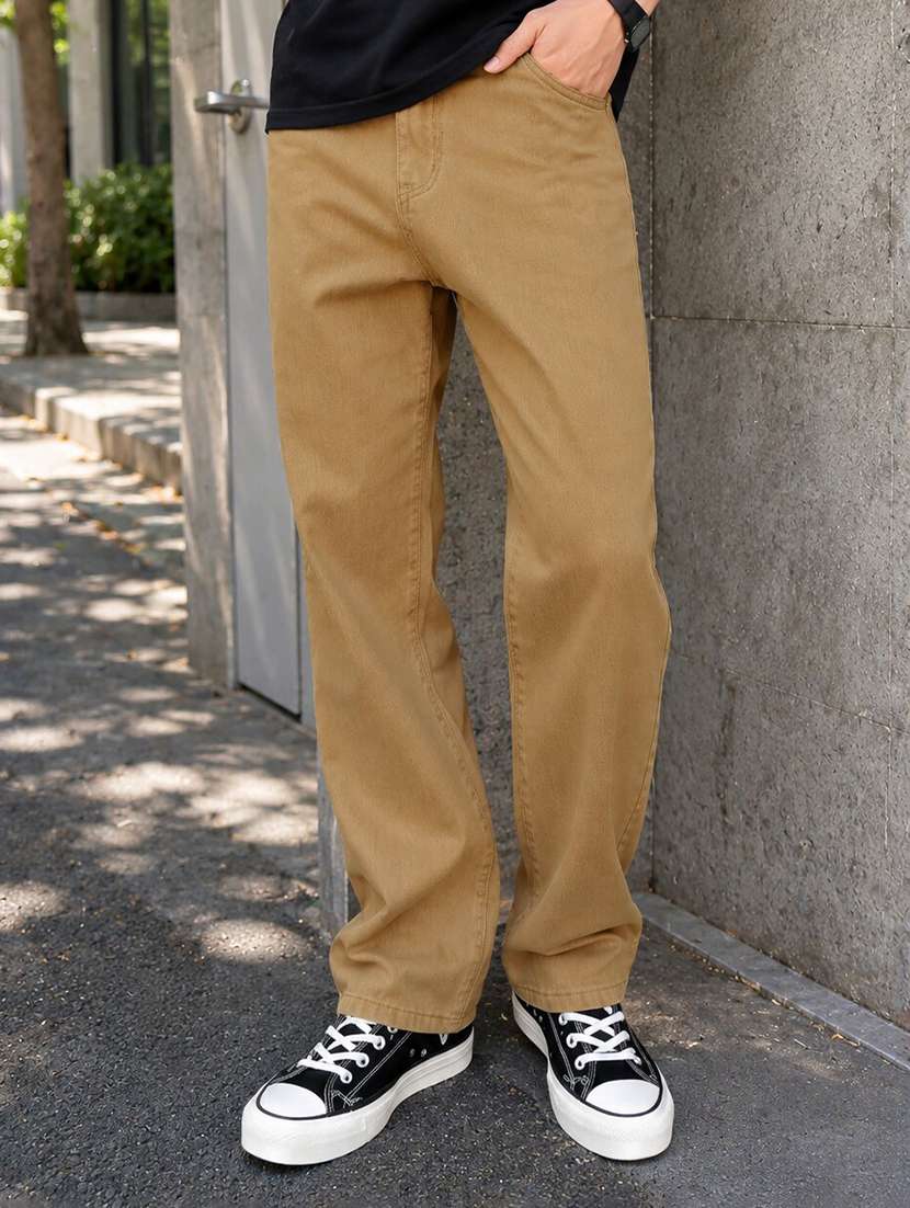 Men Solid Mid Rise Straight Jeans - 22603857 -  Standard Image - 3