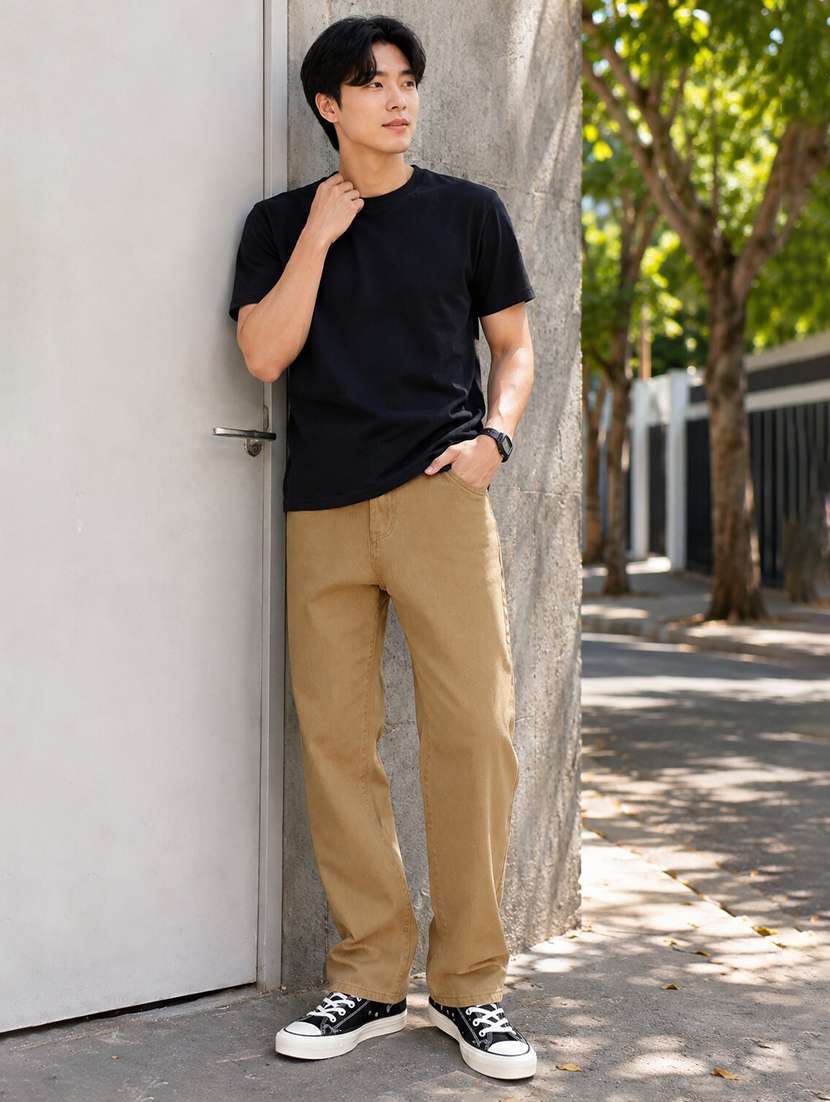 Men Solid Mid Rise Straight Jeans - 22603857 -  Standard Image - 5