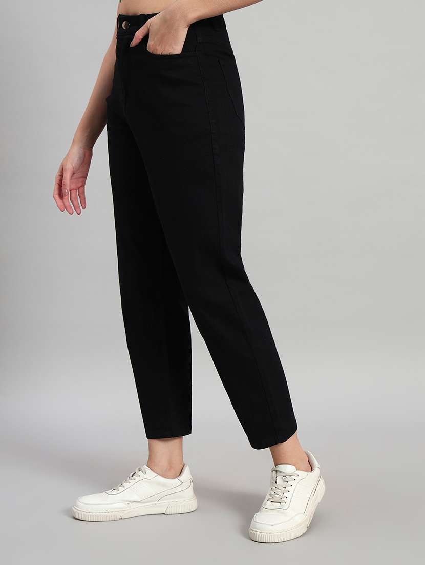 women solid high rise mom fit jeans - 22603861 -  Standard Image - 3