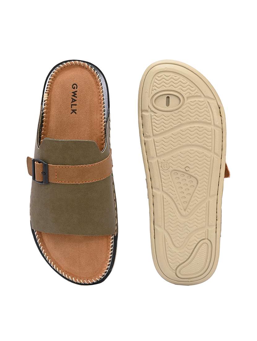 men solid slip on sandal - 22604000 -  Standard Image - 5