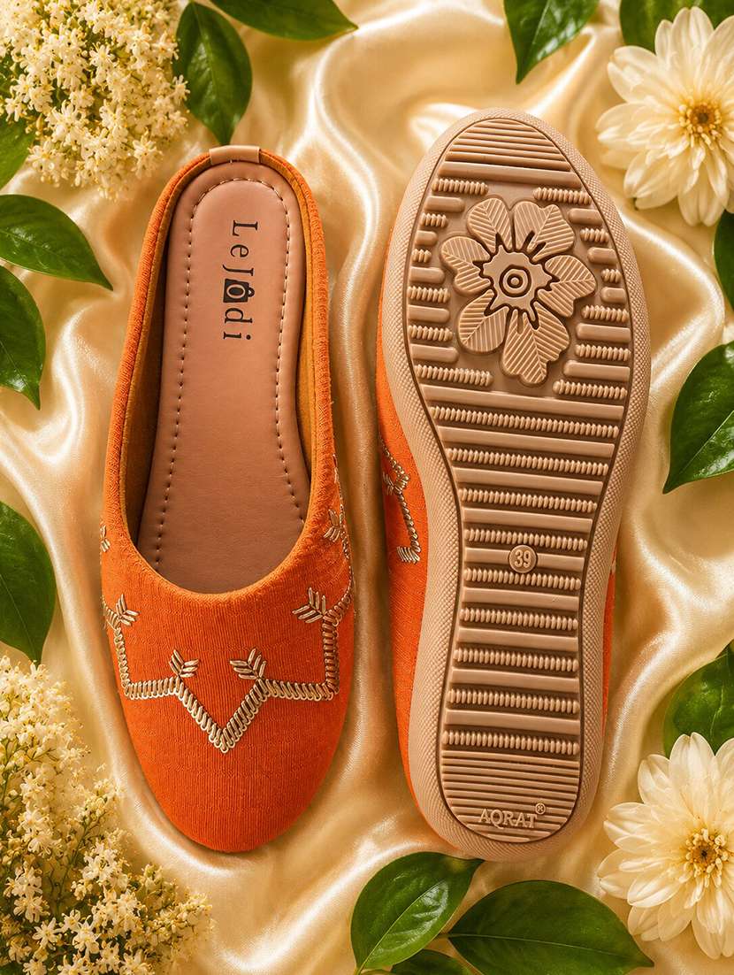 Women Embroidered Slip On Mules - 22604024 -  Standard Image - 5