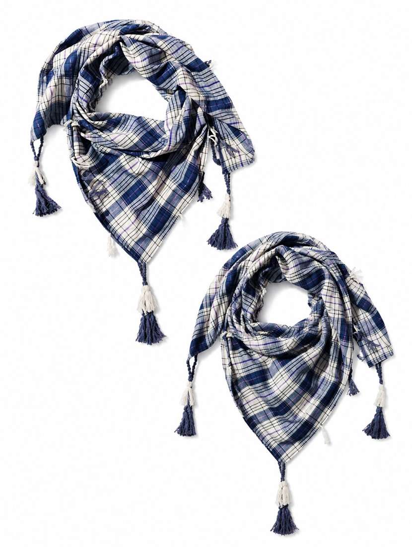 women pack of 2 checkered scarves - 22604030 -  Standard Image - 3