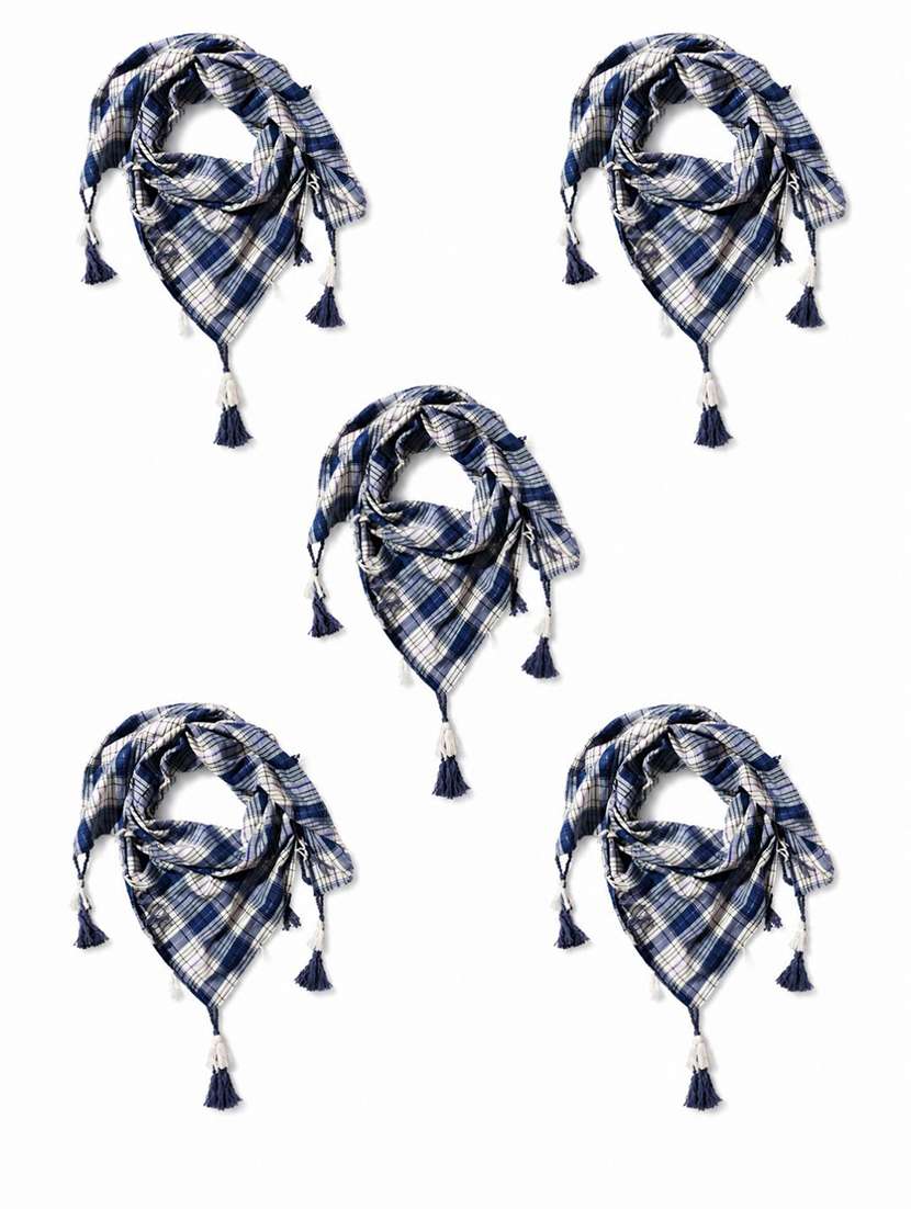 women pack of 5 checkered scarves - 22604031 -  Standard Image - 3
