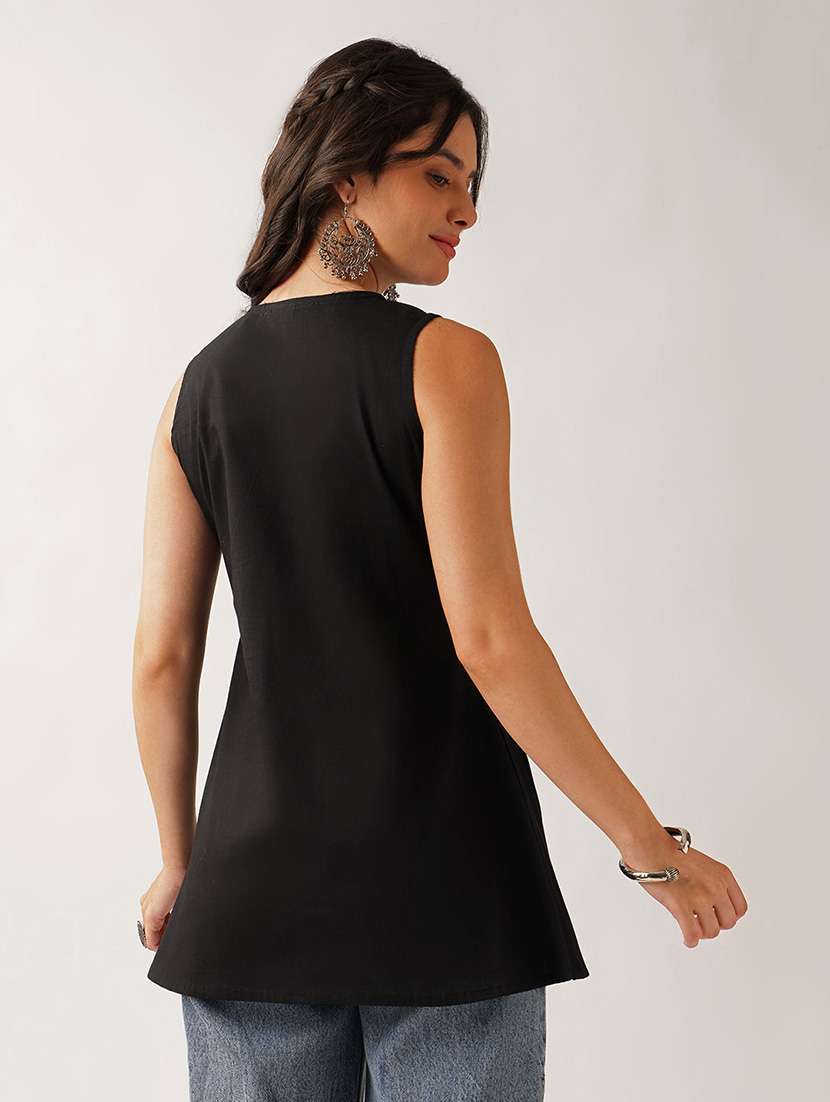 Women Embroidered Sleeveless A-line Tunic - 22604076 -  Standard Image - 3