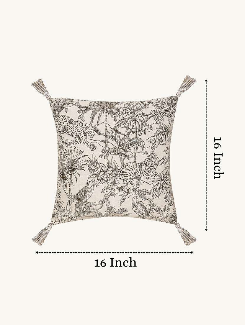 floral printed cotton cushion cover with zip closure - 22604112 -  Standard Image - 3