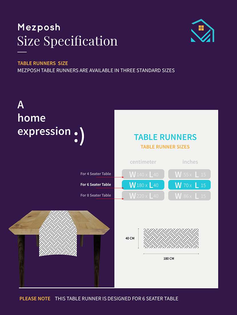 mezposh stave tribal cotton ivory table runner (6 seater) - 22604115 -  Standard Image - 5