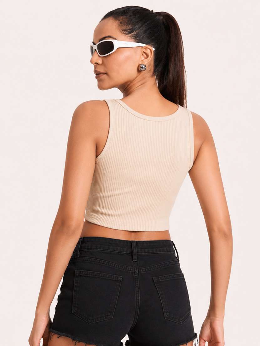 women self design sleeveless tank top - 22604242 -  Standard Image - 3