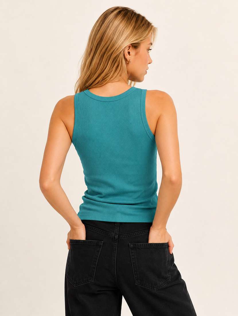 women self design sleeveless tank top - 22604262 -  Standard Image - 3