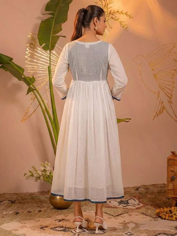Women Embroidered Long Sleeves Anarkali Dress - 22604282 -  Standard Image - 3