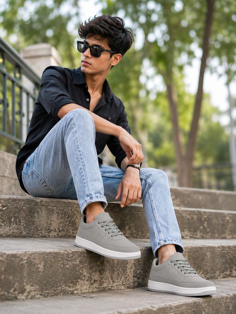 Men Textured Lace Up Casual Shoes - 22604297 -  Standard Image - 3