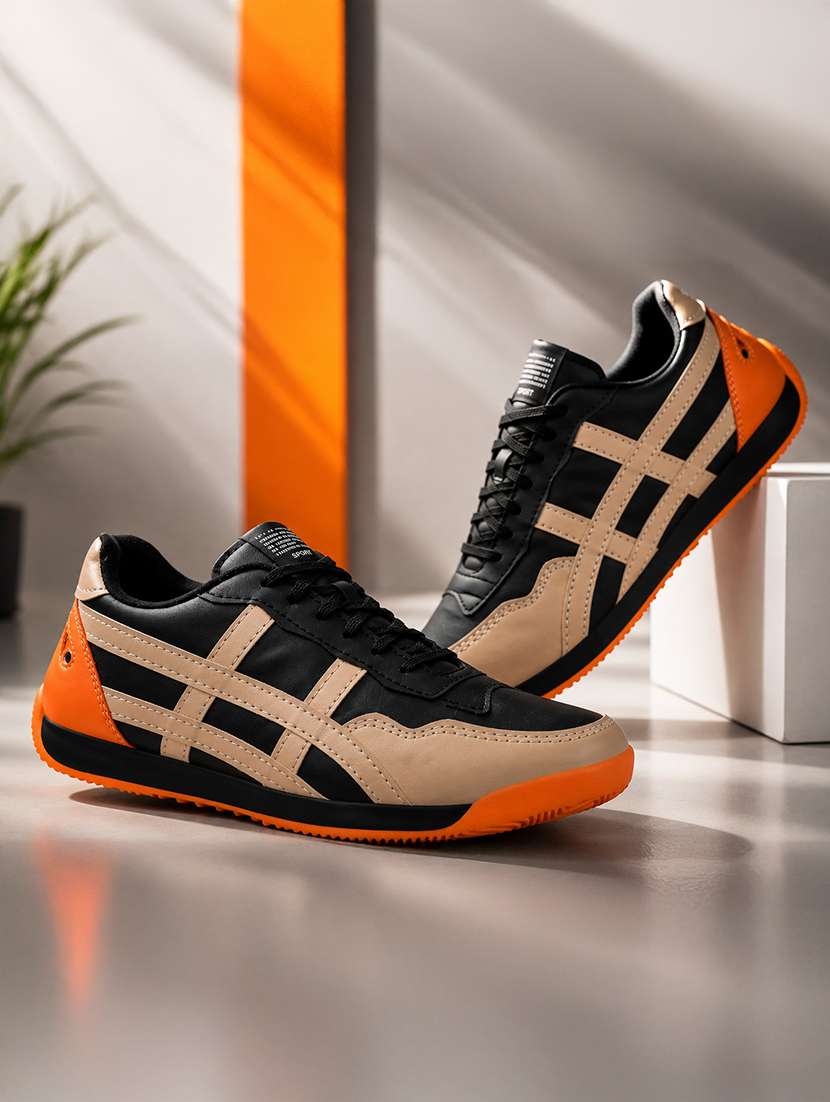 men colourblocked lace up sneaker