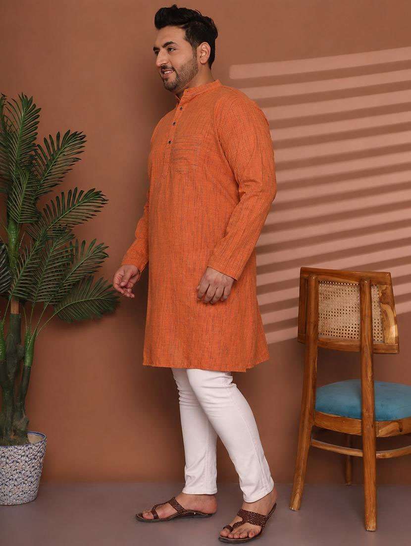 men self design mandarin neck long kurta - 22604315 -  Standard Image - 5