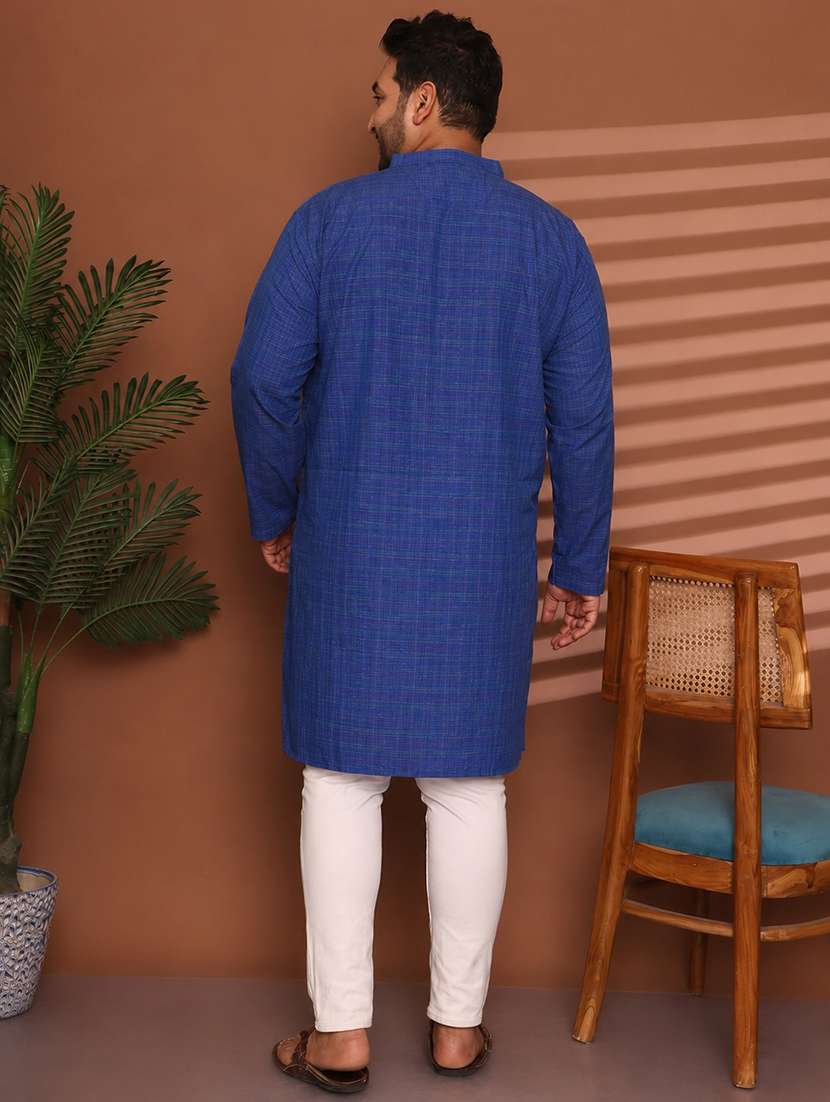 Men Self Design Mandarin Neck Long Kurta - 22604321 -  Standard Image - 5
