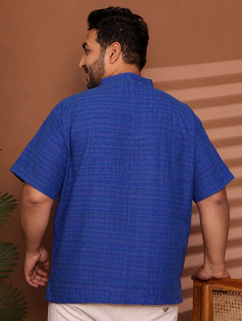 Men Self Design Mandarin Neck Short Kurta - 22604322 -  Standard Image - 5