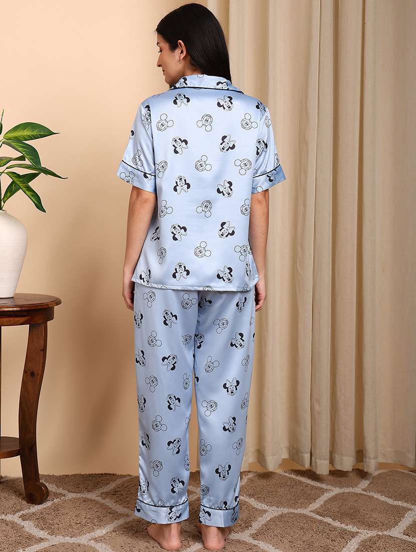 Women Printed Short Sleeves Nightwear Set - 22604353 -  Standard Image - 3