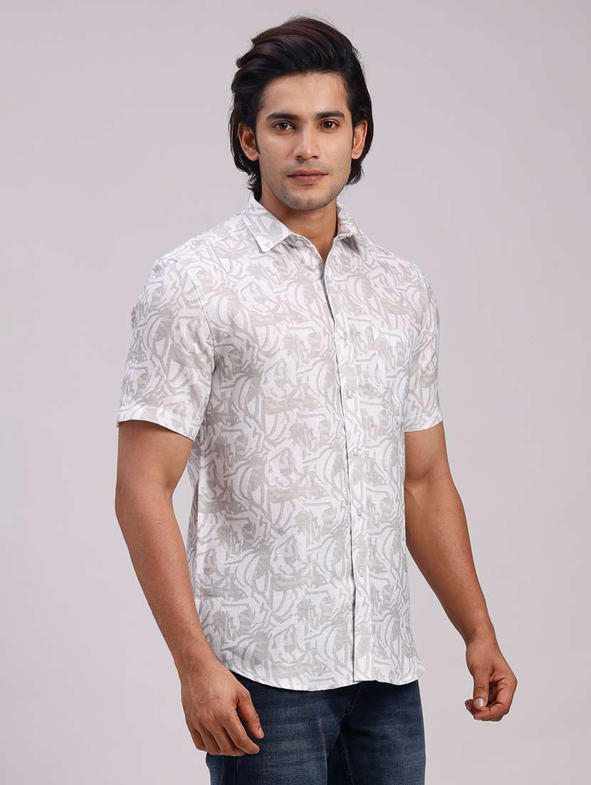 Men Printed Collared Slim Fit Casual Shirt - 22604455 -  Standard Image - 3