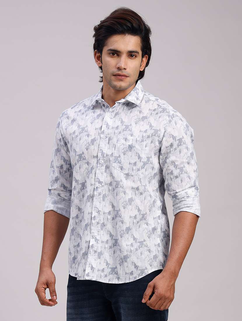 Men Printed Collared Slim Fit Casual Shirt - 22604459 -  Standard Image - 3