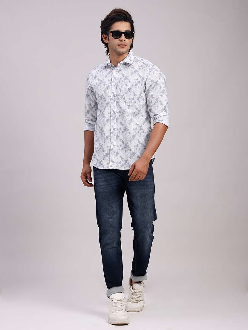 Men Printed Collared Slim Fit Casual Shirt - 22604459 -  Standard Image - 5