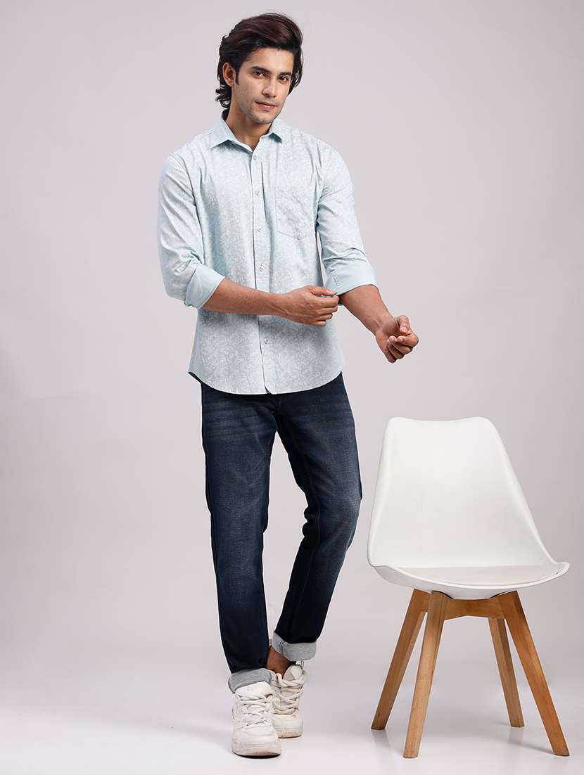 Men Printed Collared Slim Fit Casual Shirt - 22604463 -  Standard Image - 5