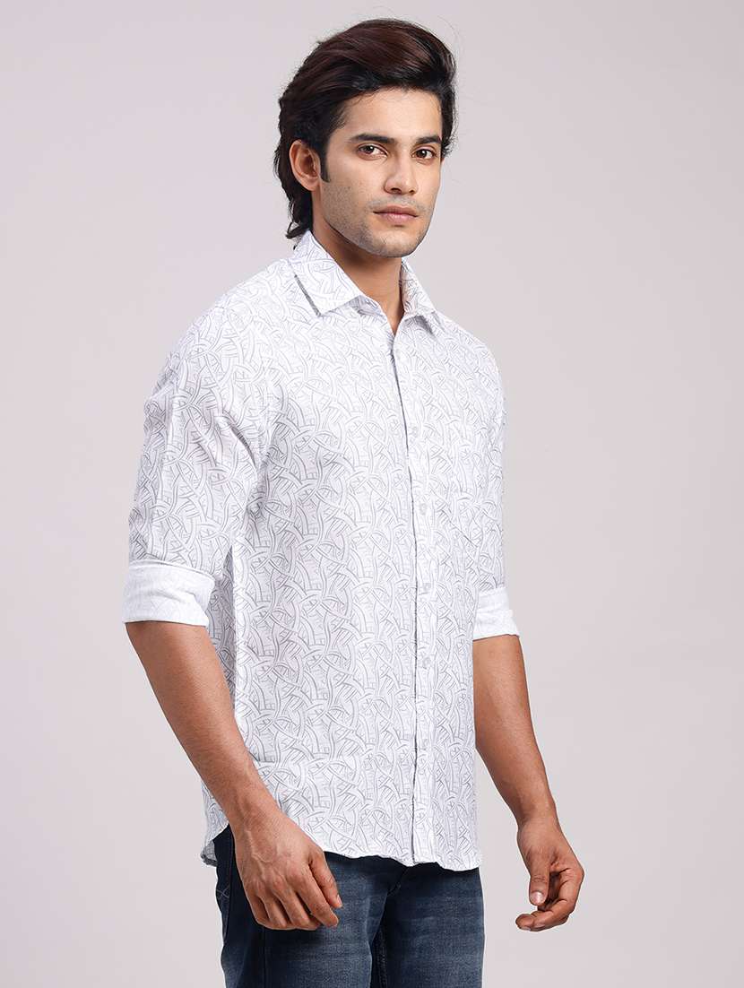 Men Printed Collared Slim Fit Casual Shirt - 22604495 -  Standard Image - 3