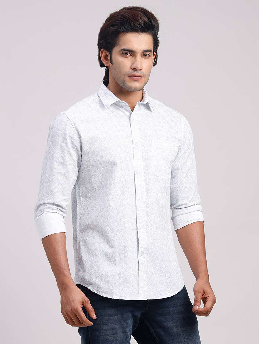 Men Printed Collared Slim Fit Casual Shirt - 22604501 -  Standard Image - 3