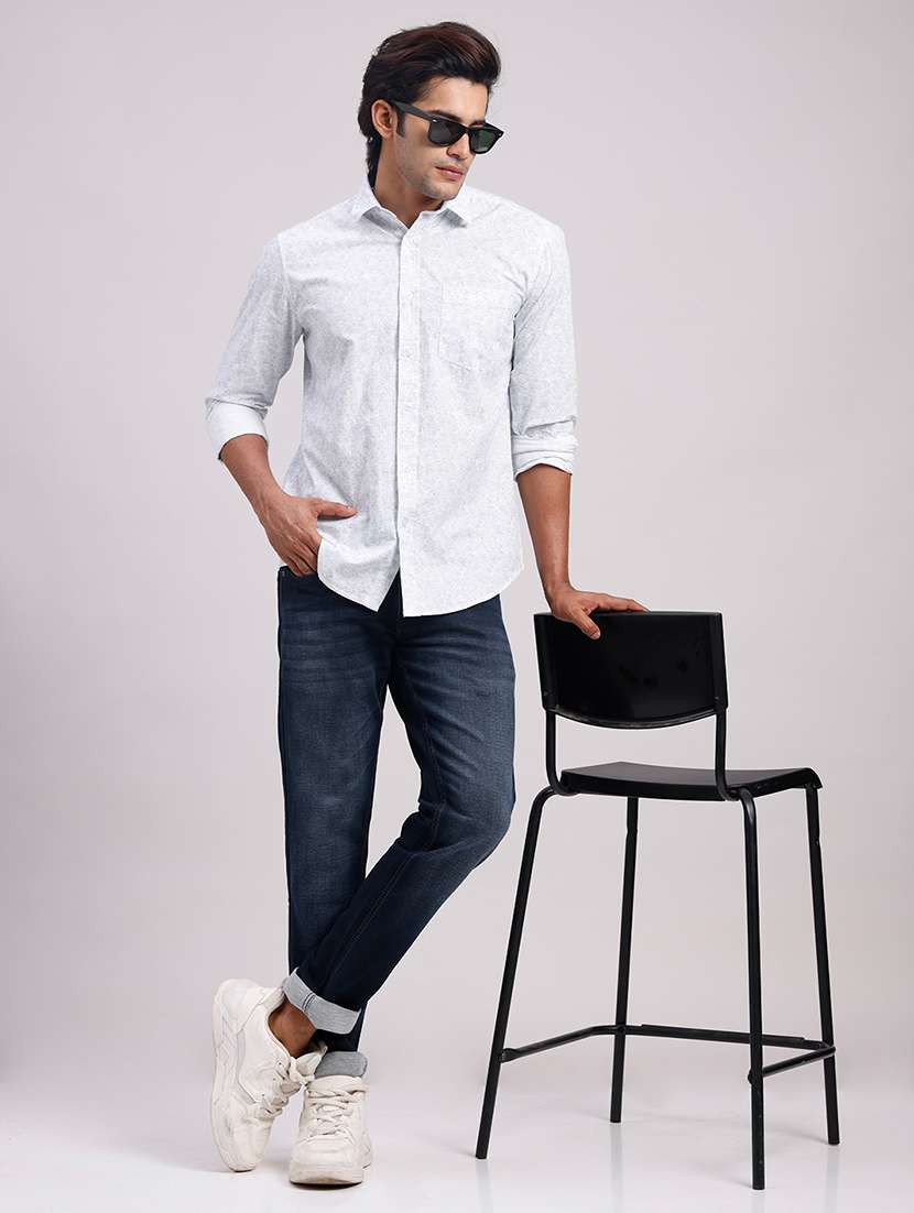 Men Printed Collared Slim Fit Casual Shirt - 22604501 -  Standard Image - 5
