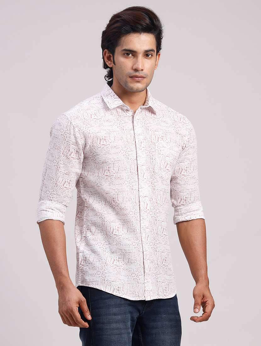 Men Printed Collared Slim Fit Casual Shirt - 22604525 -  Standard Image - 3