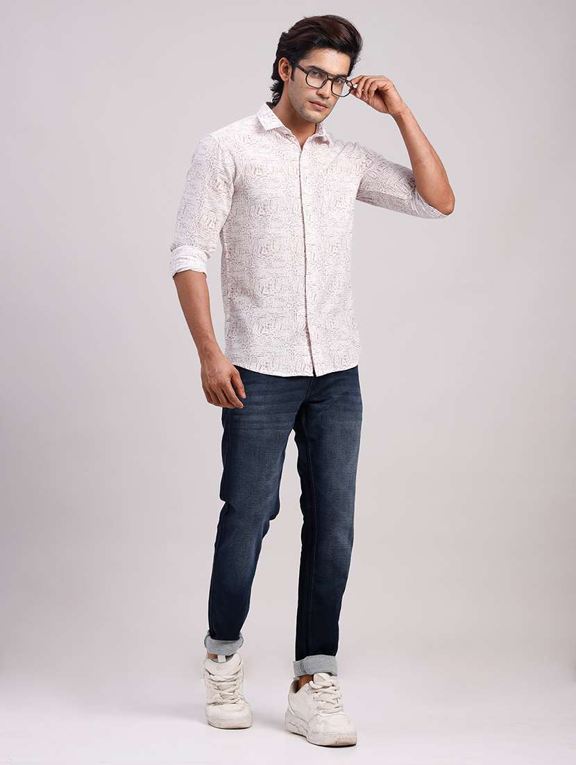 Men Printed Collared Slim Fit Casual Shirt - 22604525 -  Standard Image - 5