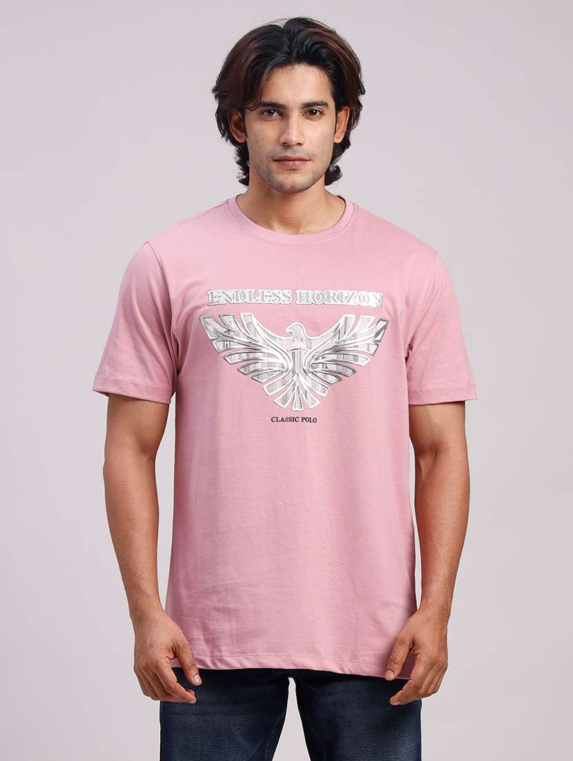 men printed short sleeve slim fit t-shirt