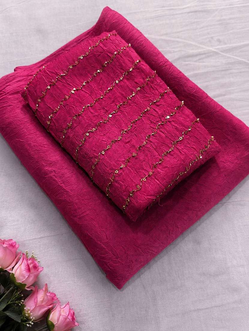 women solid plain saree with blouse - 22604821 -  Standard Image - 5