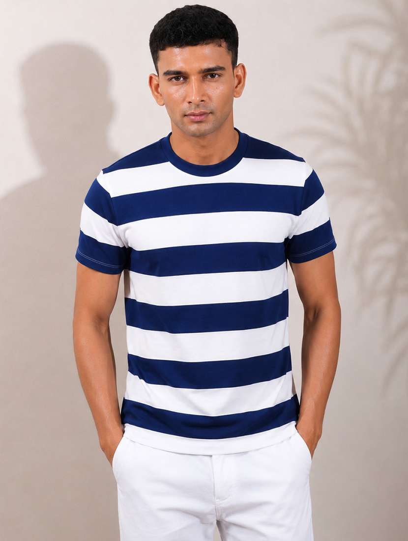 men striped short sleeve regular fit t-shirt