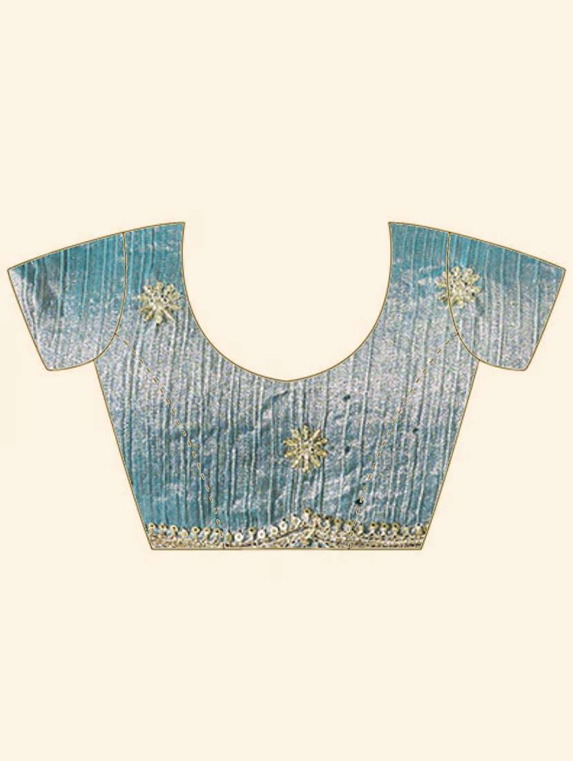 women solid with work embroidered saree with blouse - 22605157 -  Standard Image - 5