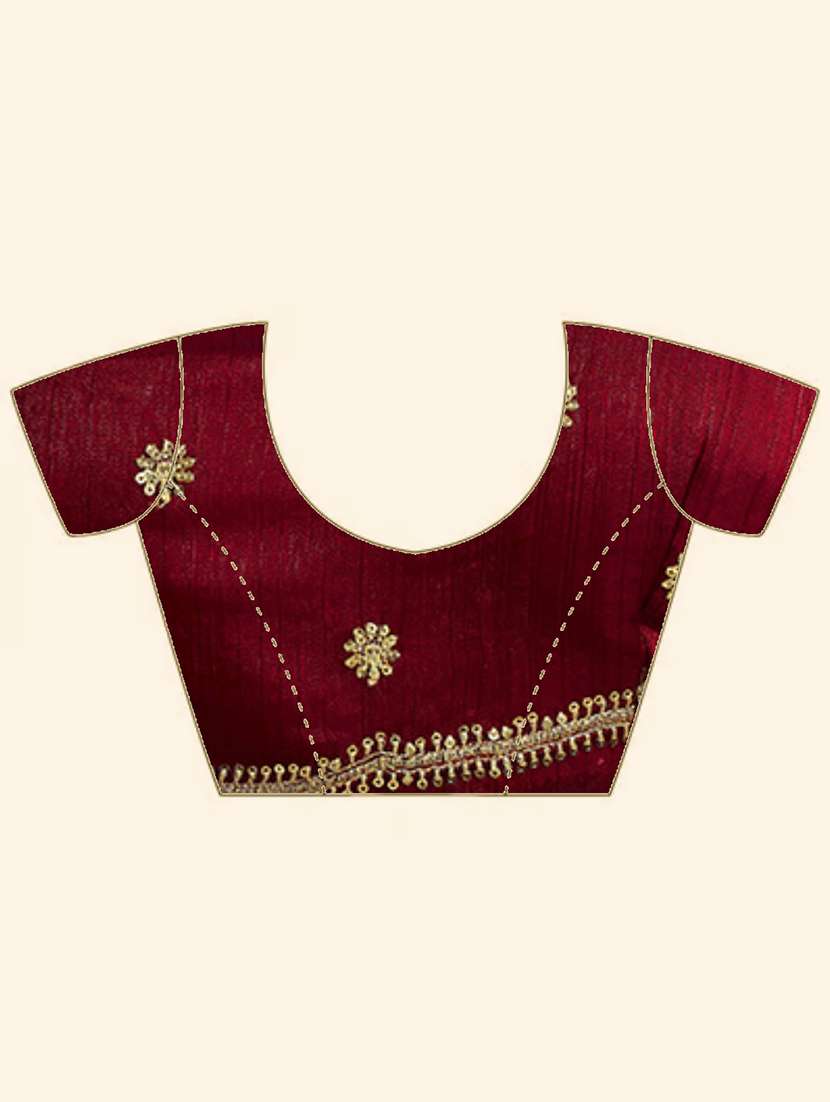women solid with work embroidered saree with blouse - 22605158 -  Standard Image - 5