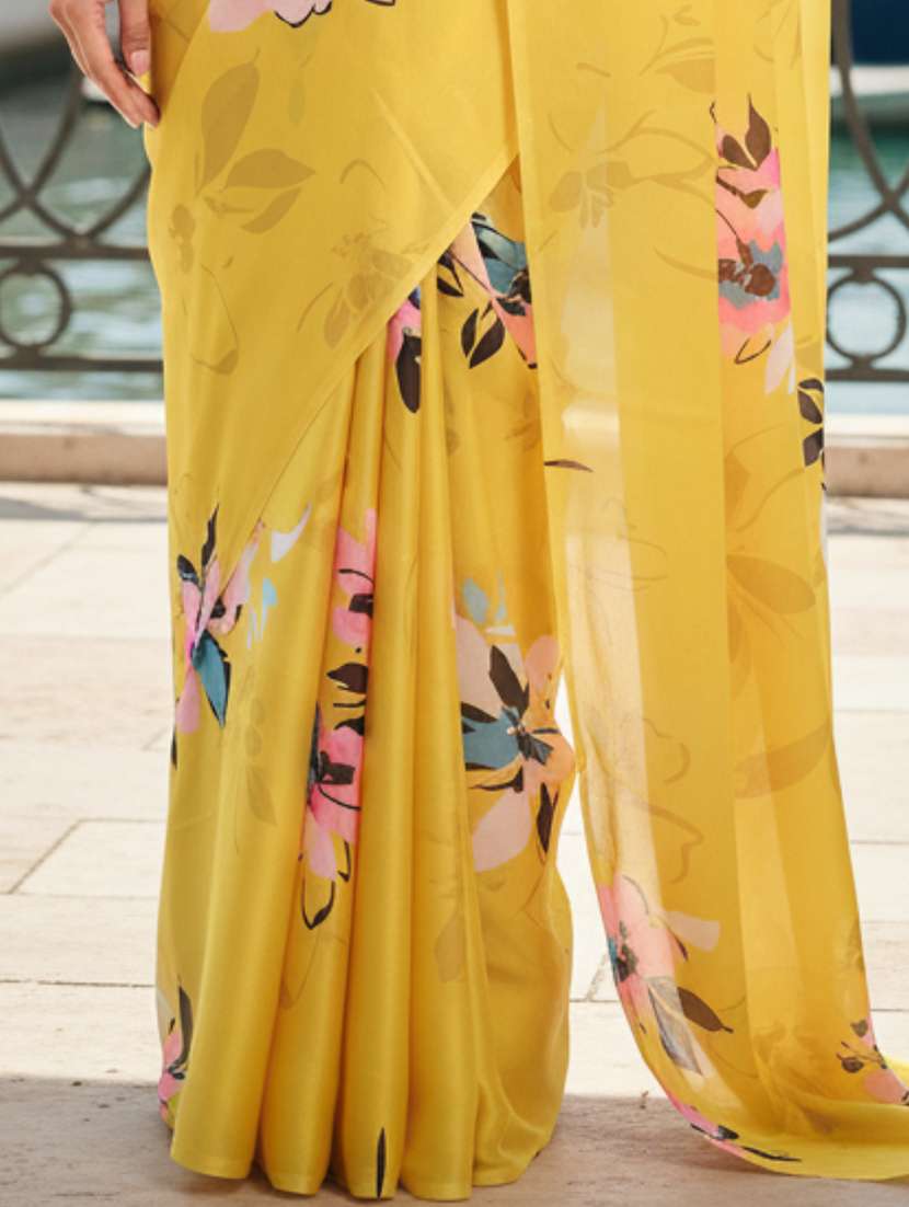 women printed casual wear saree with blouse - 22605335 -  Standard Image - 3