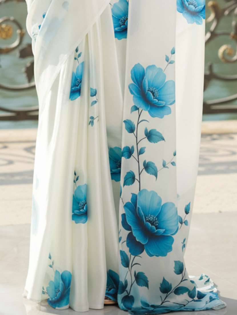 women printed casual wear saree with blouse - 22605337 -  Standard Image - 3