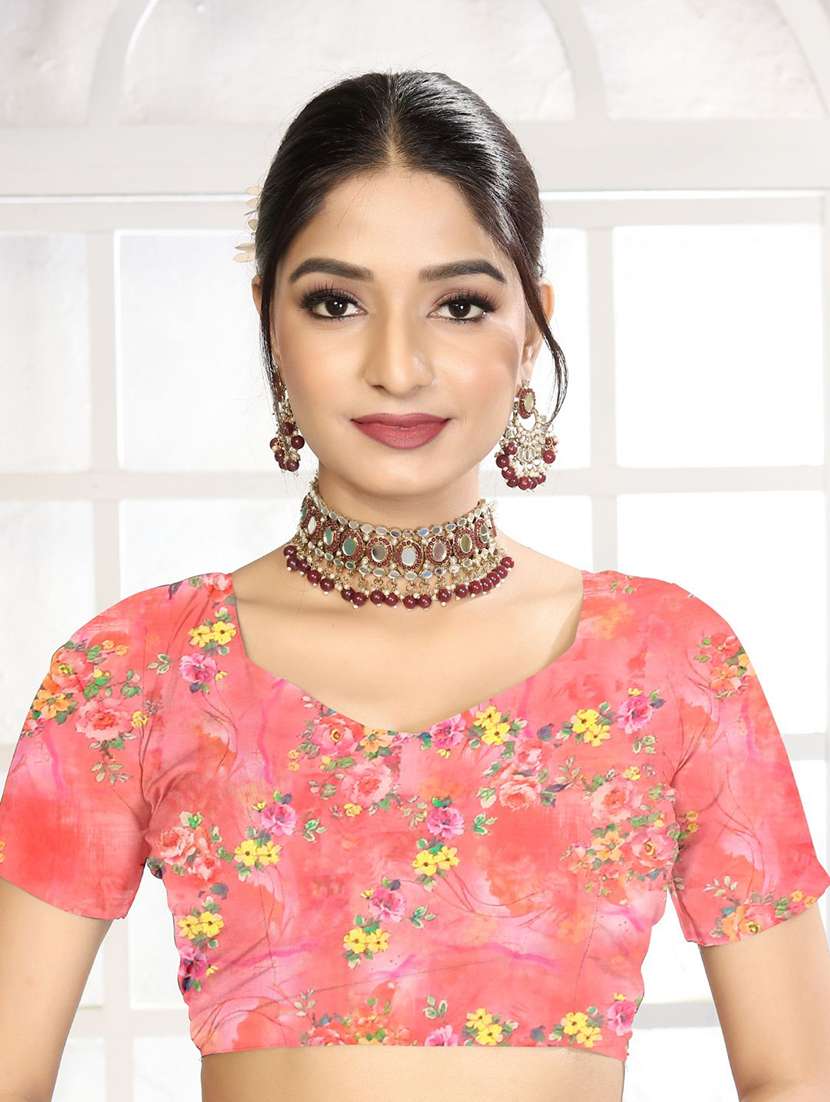 women printed casual wear saree with blouse - 22605714 -  Standard Image - 5
