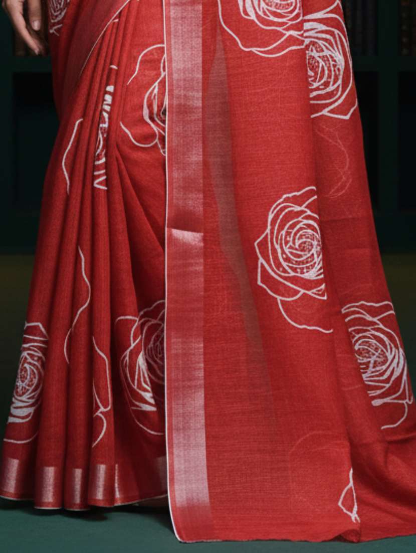 women printed casual wear saree with blouse - 22605847 -  Standard Image - 3