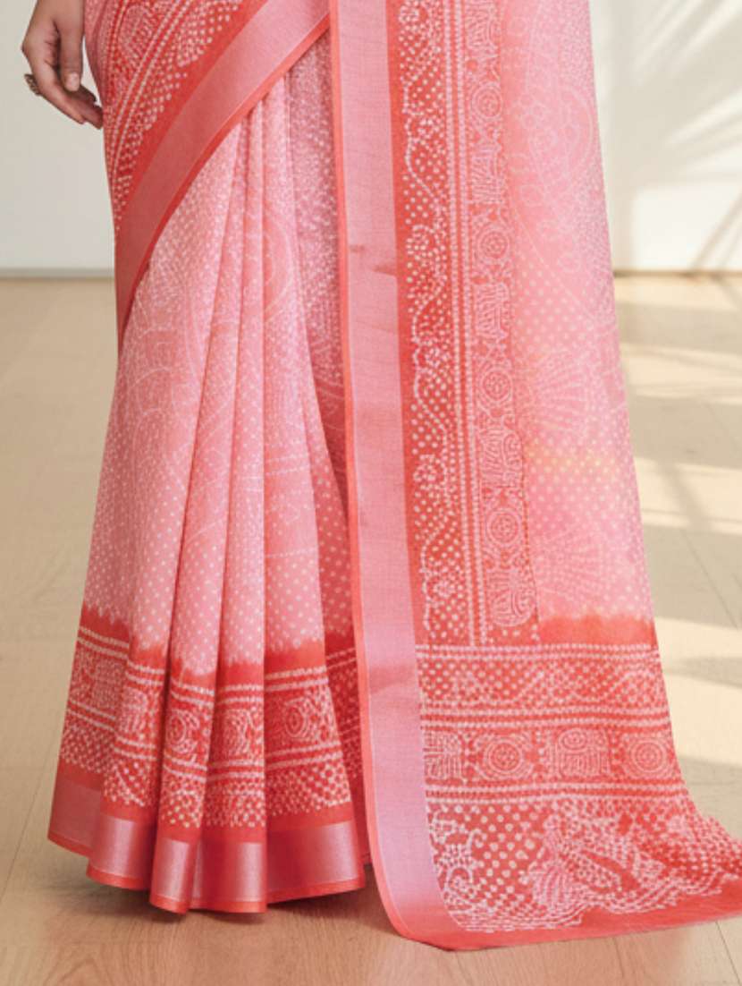 women printed casual wear saree with blouse - 22605849 -  Standard Image - 3