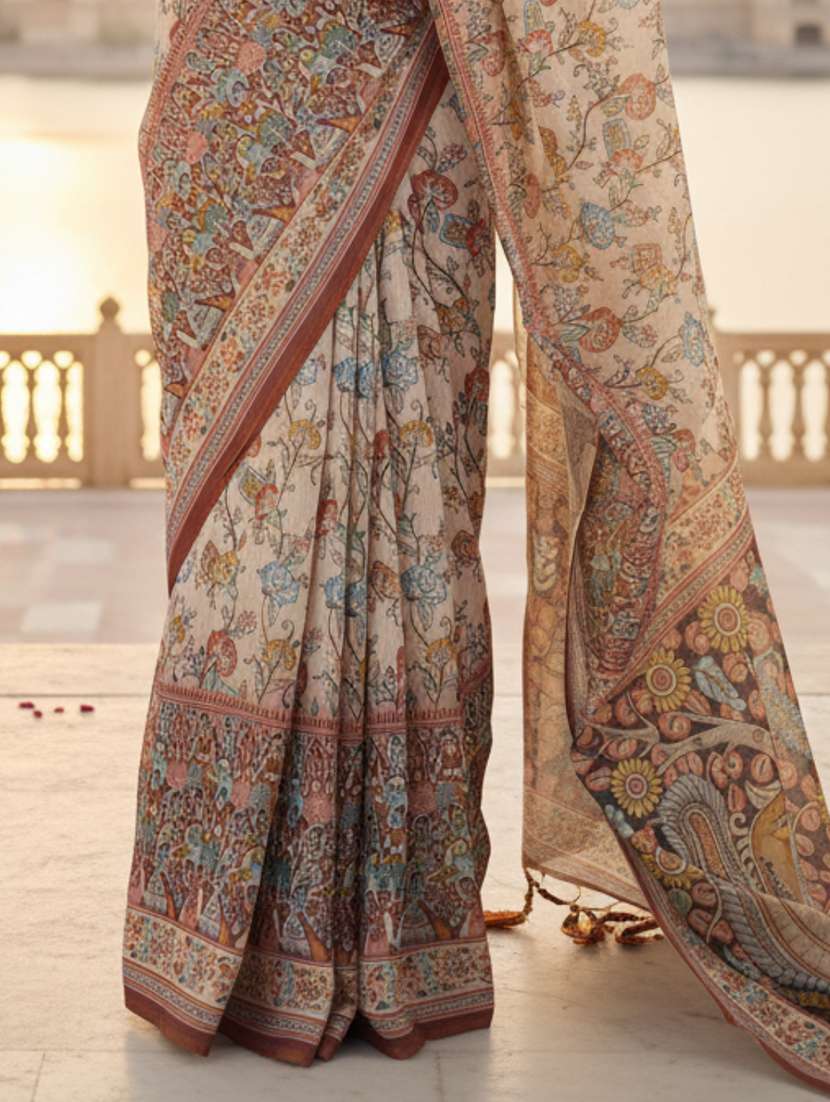 women printed casual wear saree with blouse - 22606187 -  Standard Image - 3