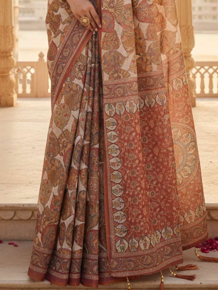 women printed casual wear saree with blouse - 22606196 -  Standard Image - 3